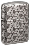 Zippo Geometric Design MultiCut Deep Carved Antique Silver Armor 49883