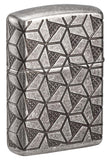 Zippo Geometric Design MultiCut Deep Carved Antique Silver Armor 49883