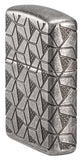 Zippo Geometric Design MultiCut Deep Carved Antique Silver Armor 49883