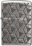 Zippo Geometric Design MultiCut Deep Carved Antique Silver Armor 49883