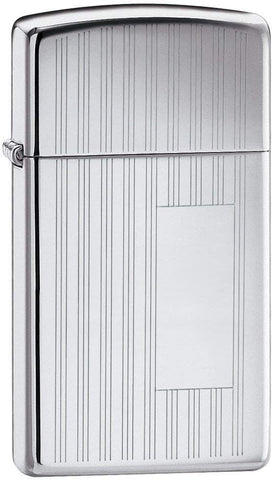 Zippo Slim High Polish Chrome w/ Engraving Window 1615
