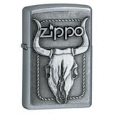 Zippo Bull Skull Emblem Street Chrome 20286
