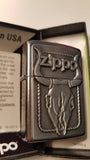 Zippo Bull Skull Emblem Street Chrome 20286