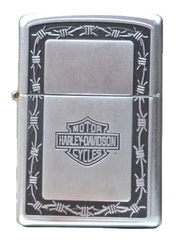 Zippo Harley Davidson Barbed Wire Satin Chrome 205HD.H326