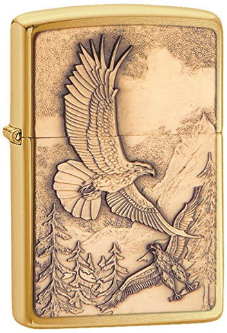 Zippo Where Eagles Dare Emblem Brushed Brass 20854