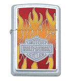 Zippo Harley Davidson Flames Emblem Brushed Chrome 20868