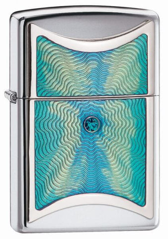 Zippo Splash Emblem Swarovski Crystal High Polish Chrome 20884