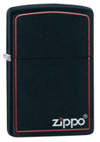 Zippo Black Matte with Logo and Border 218ZB