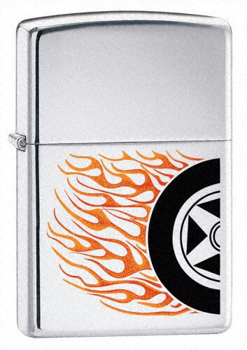 Zippo Burning Rubber High Polish Chrome 24036