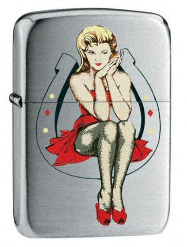 Zippo 1941 Replica Lucky Horseshoe Brushed Chrome 24202