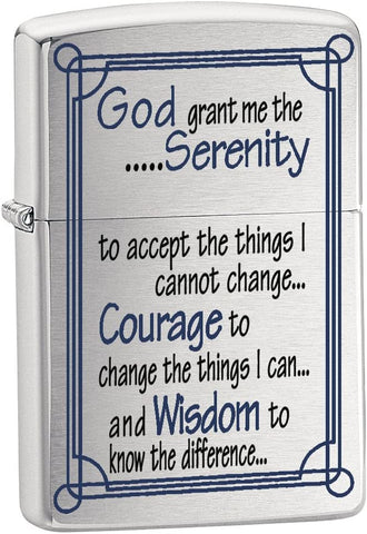 Zippo Serenity Prayer Brushed Chrome 24355