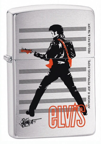 Zippo Elvis Presley Playing Guitar Brushed Chrome 24474