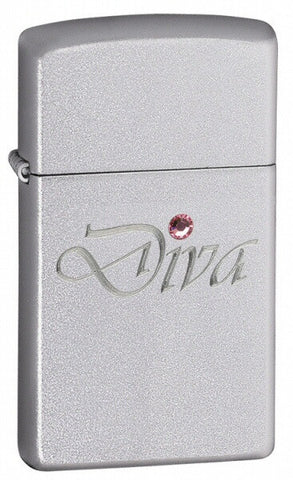 Zippo Slim Diva Swarovski Crystal Satin Chrome 24573