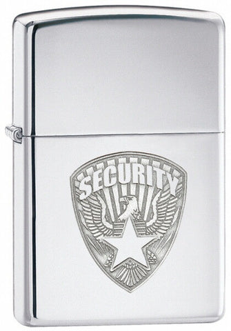 Zippo Security Logo High Polish Chrome 24703
