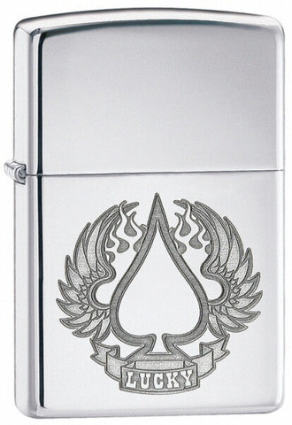 Zippo Lucky Wings High Polish Chrome 24704