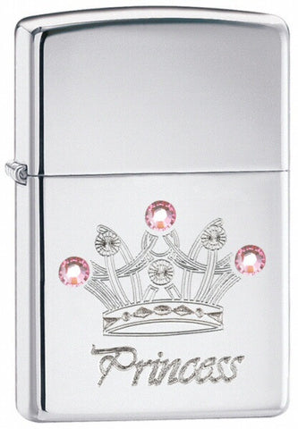 Zippo Princess Swarovski Crystal High Polish Chrome 24743