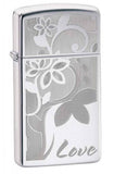 Zippo Slim Love High Polish Chrome 24816