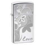 Zippo Slim Love High Polish Chrome 24816