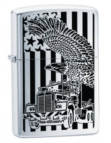 Zippo Truck Eagle Brushed Chrome 24826