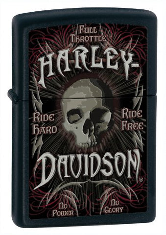 Zippo Harley-Davidson Full Throttle Lighter, Black Matte 24864