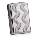 Zippo Double Twister Emblem Brushed Chrome 24871
