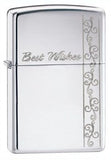 Zippo Best Wishes High Polish Chrome 24877
