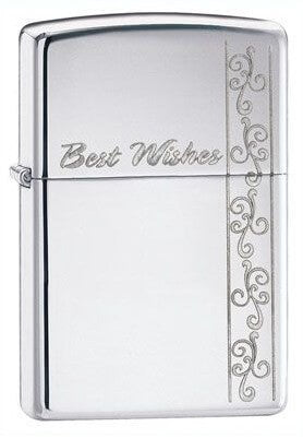 Zippo Best Wishes High Polish Chrome 24877