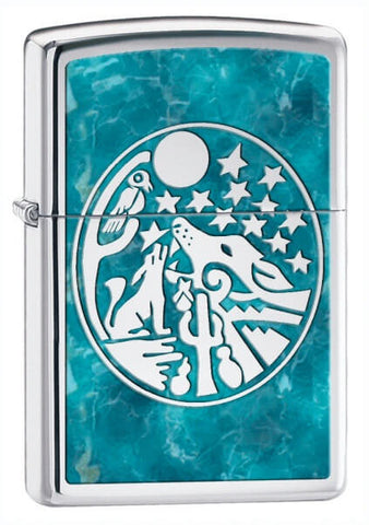 Zippo Southwest Wolf High Polish Chrome 24941