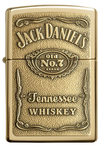 Zippo Jack Daniels Pewter Emblem High Polish Brass 254BJD.428
