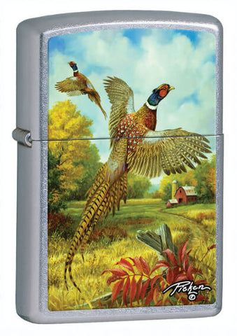 Zippo Linda Picken Pheasant Red Barn Street Chrome 28010