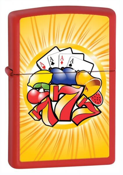 Zippo Aces and 777 Red Matte 28037
