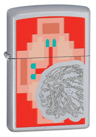 Zippo Indian Chief Satin Chrome 28068