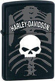 Zippo Classic Harley Davidson Skull Black Matte 28085