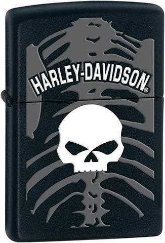 Zippo Classic Harley Davidson Skull Black Matte 28085