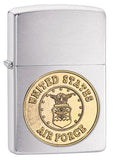 Zippo US Air Force Crest Emblem Brushed Chrome 280AFC