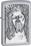 Zippo Blessed savior Jesus Christ Emblem Satin Chrome 28125