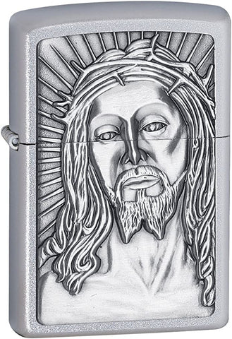 Zippo Blessed savior Jesus Christ Emblem Satin Chrome 28125