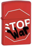 Zippo Red Matte Stop War 28140
