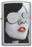 Zippo Sexy Girl in Sunglasses High Polish Chrome 28274