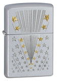 Zippo Flag Satin Chrome 28277