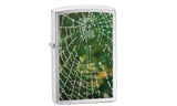 Zippo Brushed Chrome Spider Web Raindrops Lighter 28285