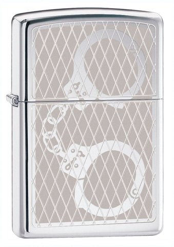 Zippo High Polish Chrome Handcuff Bling Lighter 28287