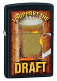 Zippo Black Matte I Support The Draft Lighter 28294