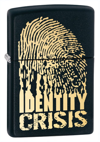 Zippo Black Matte Identity Crisis Lighter 28295