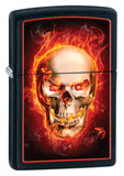 Zippo Black Matte Burning Skull Lighter 28307