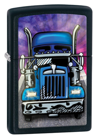 Zippo Black Matte Truck Head On Lighter 28312