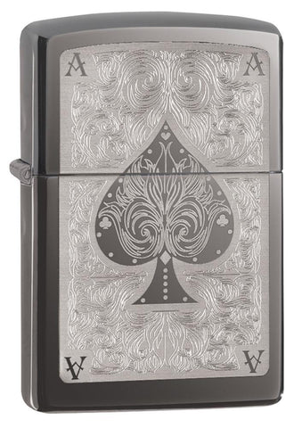 Zippo Ace of Spades Filigree Black Ice 28323