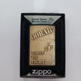 Zippo USMC Marine Corp First to Fight Black Crackle 28368