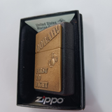 Zippo USMC Marine Corp First to Fight Black Crackle 28368