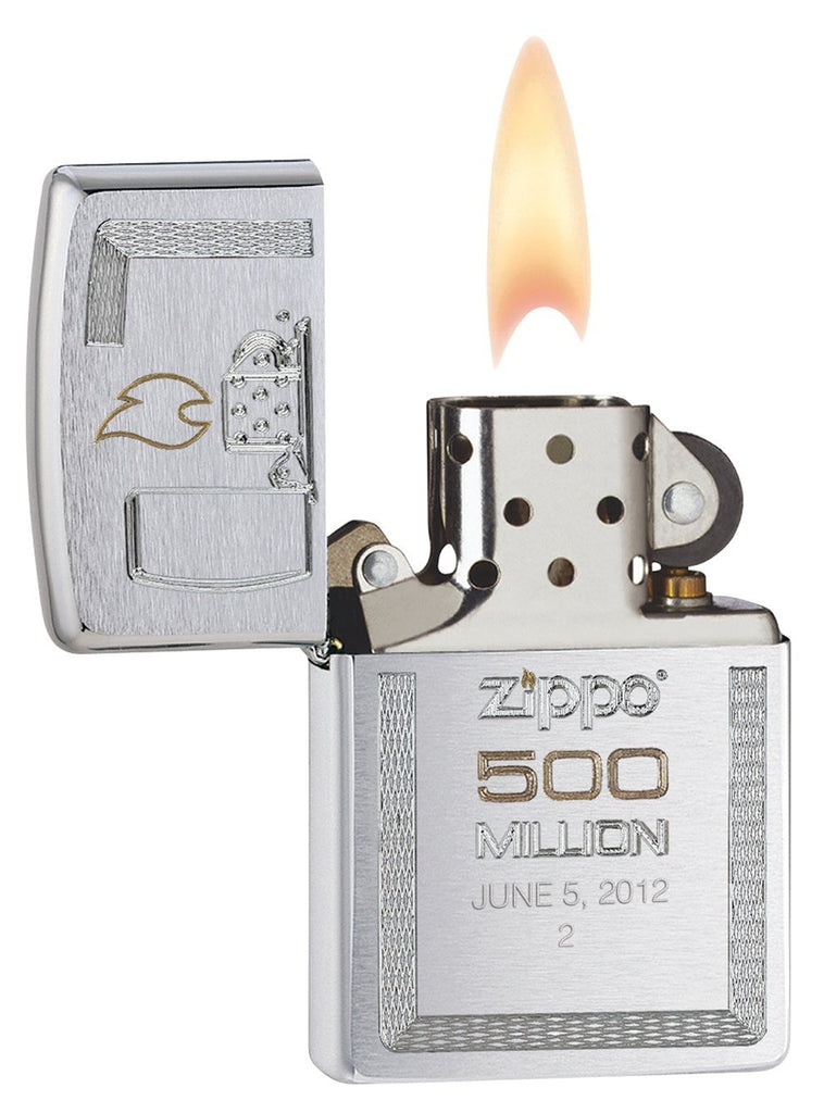 Zippo Brushed Chrome 500 Millionth Lighter 28412